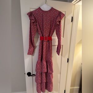 Tuckernuck Renata Gasparian- Floral Red Dress with Belt